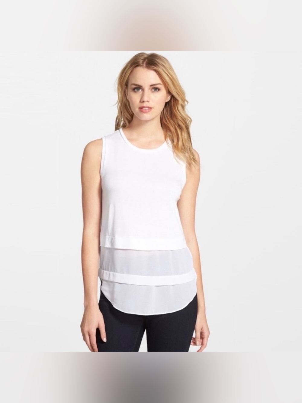 Michael Kors White Sleeveless Tank Blouse